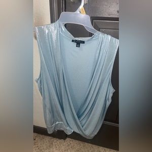 blue shiny XL women’s blouse